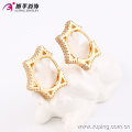 90942 New arrival popular jewelry simply stylish star shaped hoop earrings gold earrings for ladies